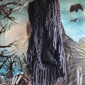 Elegant Black Fringe Shawl